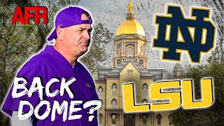 Back Dome Notre Dame Pursuing LSU OC Mike Denbrock
