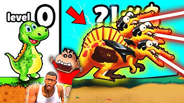 SHINCHAN NOOB vs PRO vs HACKER in DINO BASH Dinosaur Battle with CHOP | AMAAN-T