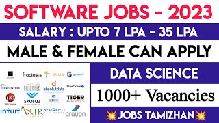 Data Science Recruitment 2023?Any Degree Can Apply | Software Jobs today openings |