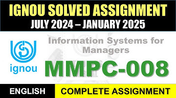 MMPC 008 Solved Assignment 2024-25 || mmpc-008 solved assignment in English || July 2024 to Jan 2025
