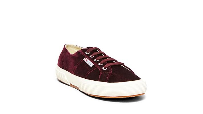 superga velvet lace up sneakers