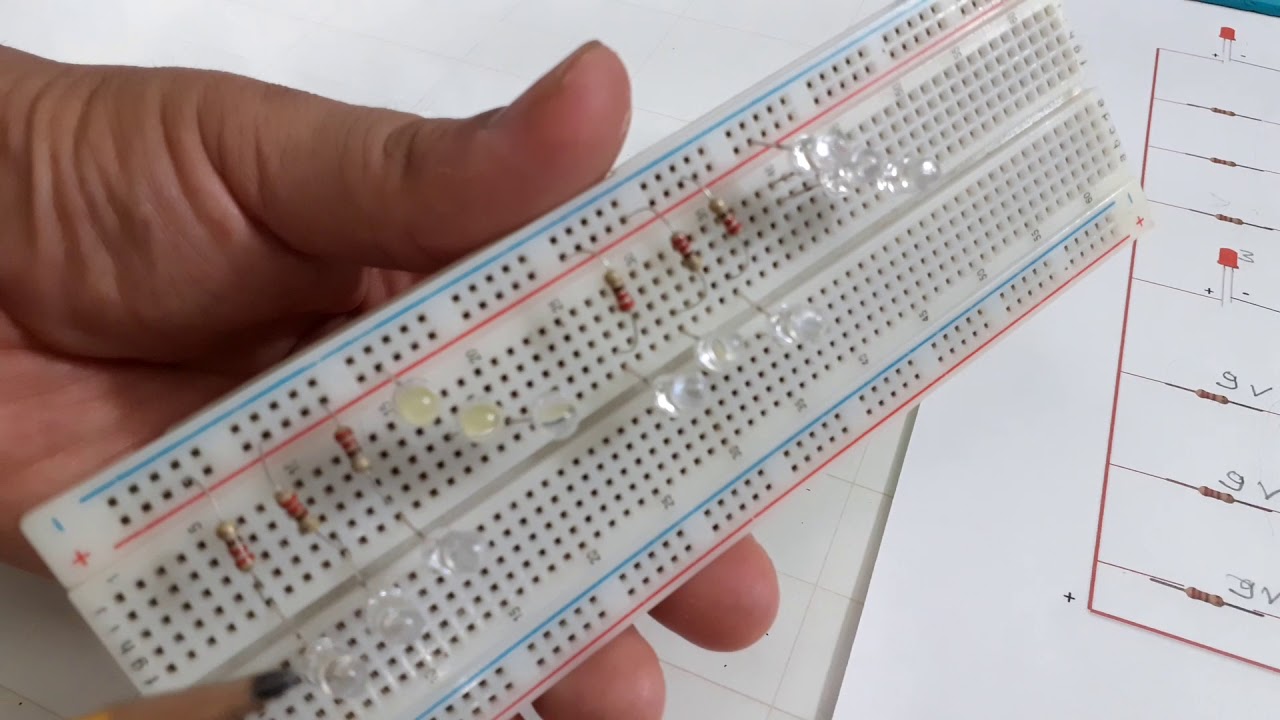 Circuito mixto con 12 leds