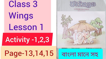 WB class 3..wings..lesson 1..Misti with her family..page-13,14,15.. activity -1,2,3..#wings #class3