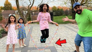 JUMP ROPE Game Challenge with Sally and Heidi - fun kids games