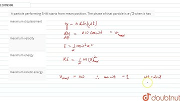 A particle performing SHM starts from mean position. The phase of that particle is pi//s when it...