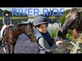 Horse riding by the river  my first time cantering