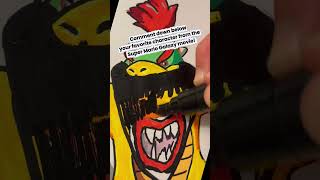 Destroying my Bowser Jr Drawing! #art #supermario #asmr #satisfying #shorts #shortsfeed #artist