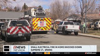 Sparks fire crews quickly knocked down an electrical fire Thursday morning