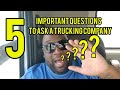 Trucking: These are some questions you ask a recruiter