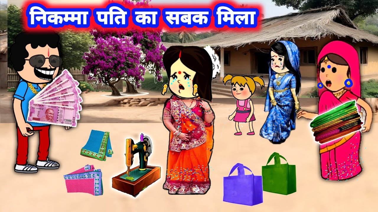 कमाने वाली पत्नी को, निकम्मा पति ने किया परेशान 😡 मोटिवेशनल स्टोरी #जीजी_कार्टून @Divyarbl 