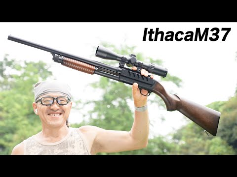 I tried firing an Ithaca M37 Featherlight with a scope