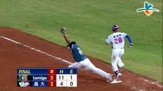 20131008 CPBL 猿VS犀牛 9下 林益全左外野高飛球遭余德龍接殺,Lamigo以5:2擊敗義大,成功中止3連敗