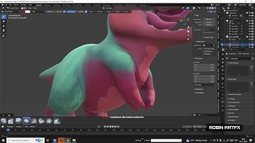 Cartoon Dinosaur Character Sculpting and texture painting in Blender | தமிழில்