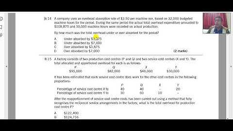 Accounting for Overhead   BPP Questions Part 2 of 2