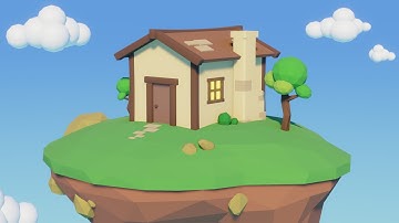 Blender Low Poly Tutorial - How To Make Low Poly House In Blender (EASY ! )