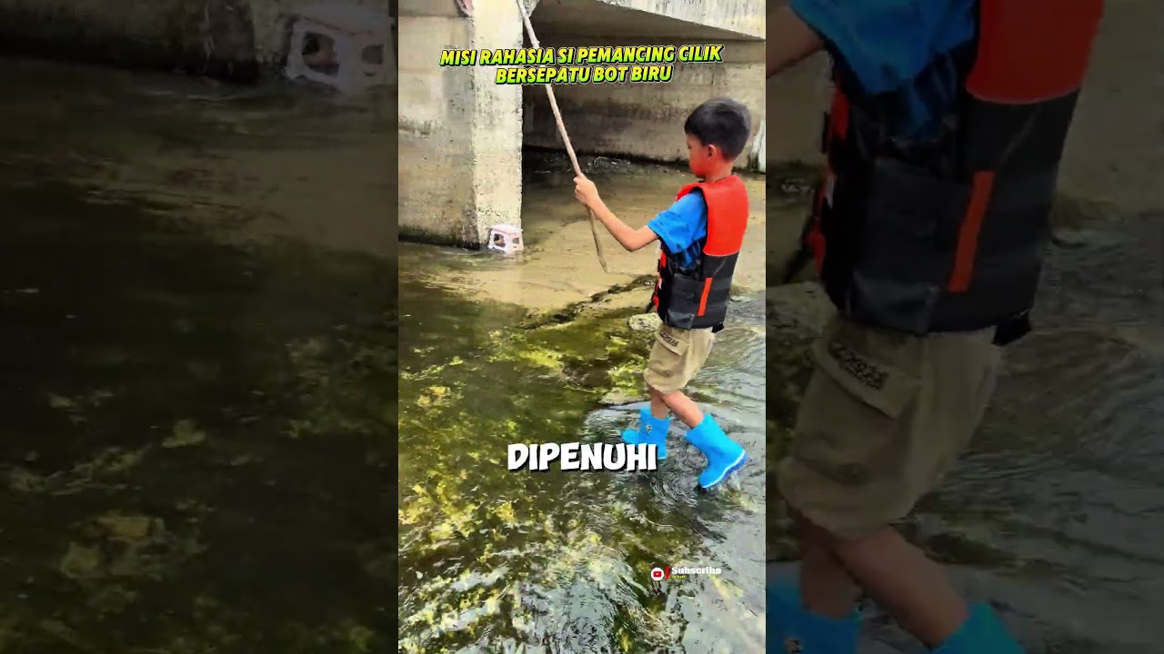 Misi Rahasia Si Pemancing Cilik Bersepatu Bot Biru #shortvideo #fishing #faktamenarik #fishinglife