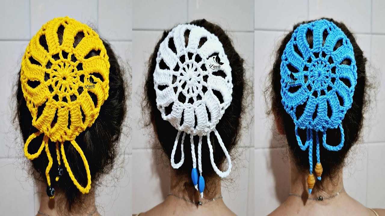 REDINHA EM CROCHÊ PARA CABELO, REDINHA PARA COQUE, REDINHA PARA BALÉ. ZAZÁ @Zazá Da Silva Crochê