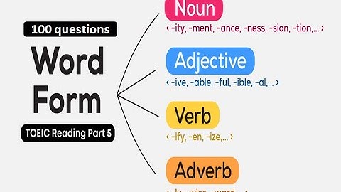 TOEIC PART 5 - WORD FORMS - 100 QUESTIONS