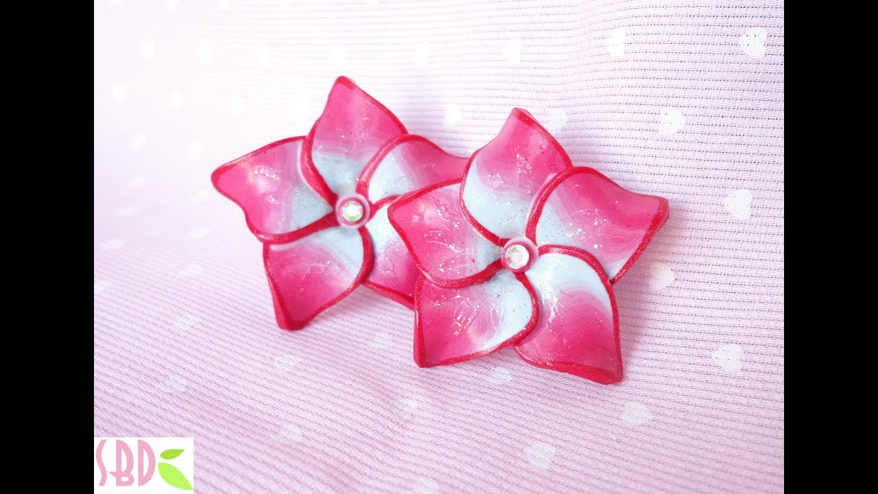 Orecchini Ibiscus in pasta polimerica - Hibiscus earrings