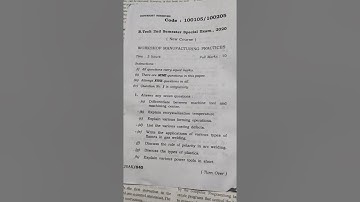 AKU Workshop manufacturing practices 2020 Question paper