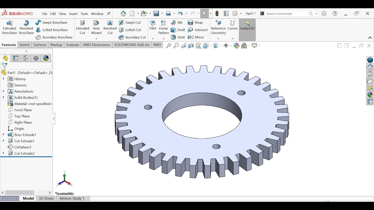 How to Make Spur Gear by SolidWorks | Step-by-Step Gear Design Tutorial ...