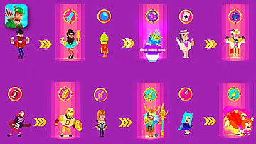 Bowmasters Unlocking and Upgrading All Premium Characters  (iOS, Android)