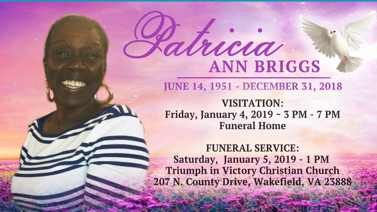 Patricia Ann Briggs Funeral Announcement 