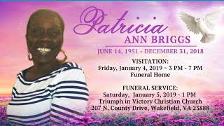 Patricia Ann Briggs Funeral Announcement