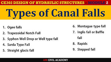 DHS Module2 - Types of Canal Falls or Canal Drops