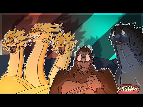 Godzilla King Ghidorah & Kong's Horror Movie Night (Godzilla Comic Dub)