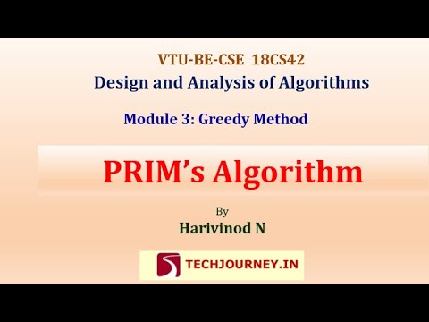 DAA-Module-3 - Prims-Algorithm-HN - YouTube image.
