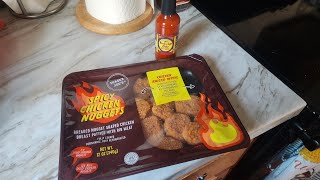 TRADER JOES BIRDS EYE CHILE HOT SAUCE AND SPICY CHICKEN NUGGETS
