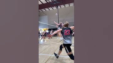 Volleyball Slow Motion -  high swing + jumpset