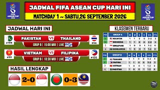 Jadwal Fifa Asean Cup Hari ini~VIETNAM VS FILIPINA~Klasemen Fifa Asean Cup 2026 Terbaru~Live Sctv