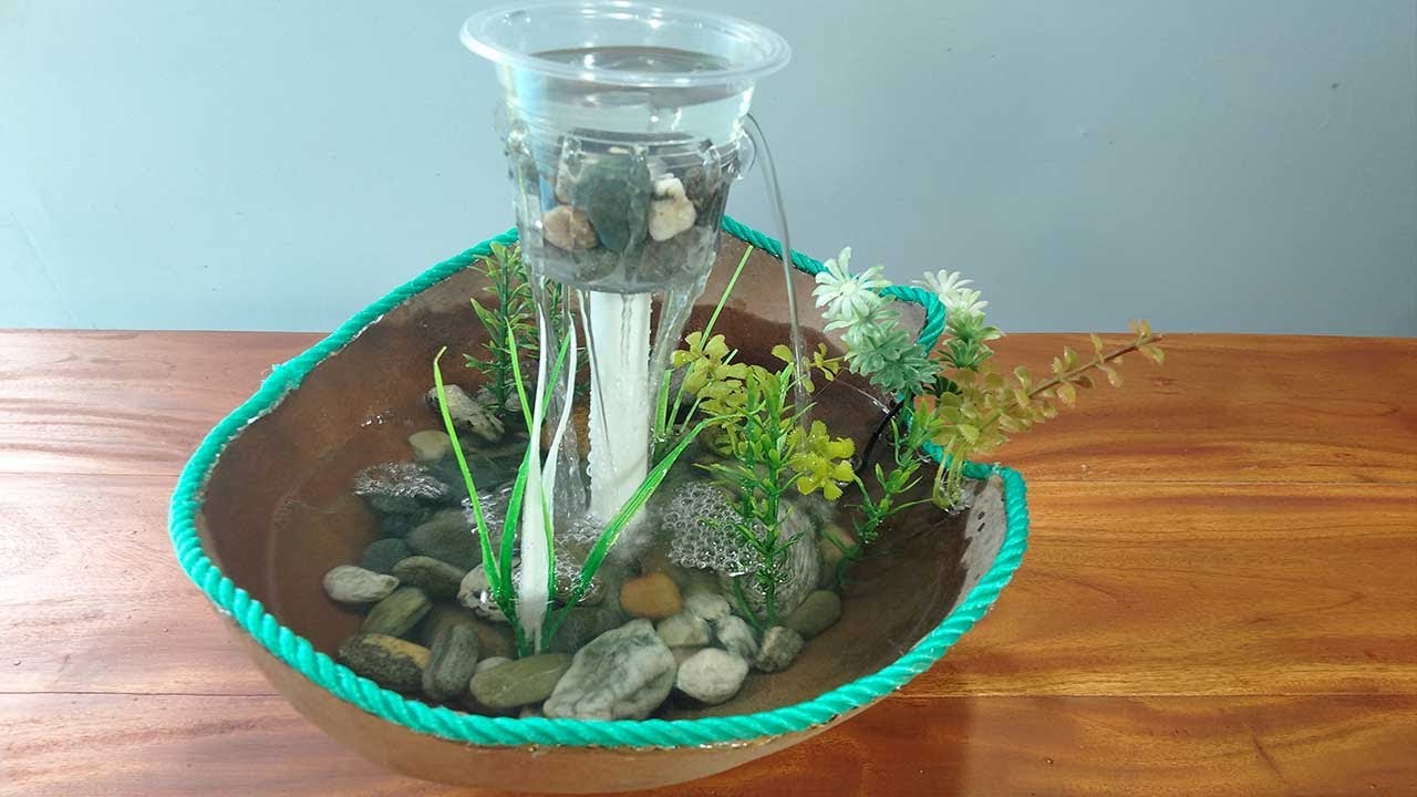 Amazing Waterfall Fountain From Waste Material YouTube