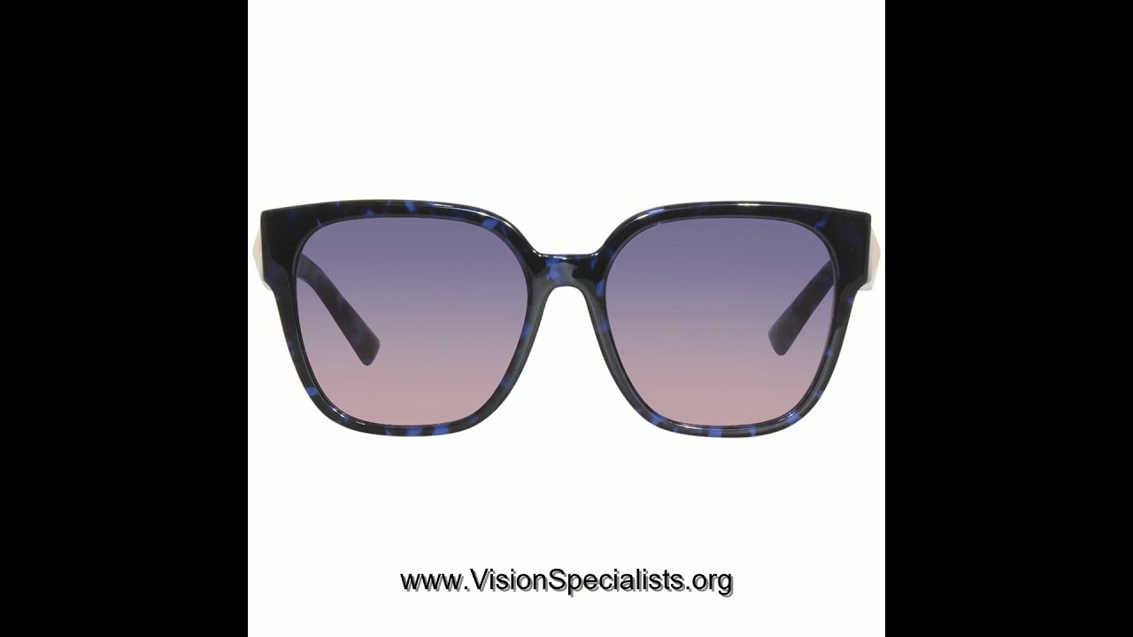 Valentino Blue Havana/Blue Gradient Rose 55mm Valentino Blue Sunglasses for Women for sale | eBay main image 4