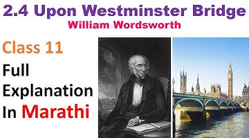 Upon Westminster Bridge in Marathi I Class 11I Maharashtra Board