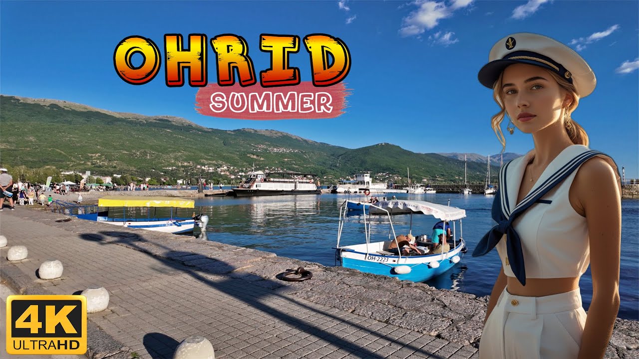 OHRID Summer 2025  *Macedonia Travel Video*  【4K WALK TOUR】 🚶‍♂️ Лето во ОХРИД, Македонија 🇲🇰