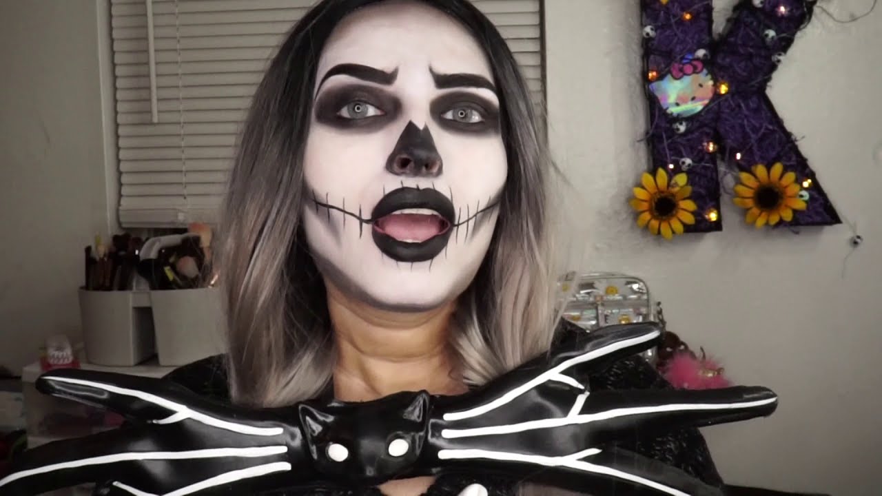 Female Jack Skellington Halloween 2020 Makeup Look 5 YouTube