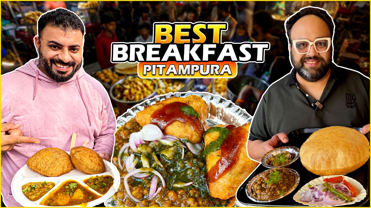 Street Food PITAMPURA | Punjabi Poori, Samosa Chole, Chole Bhature, Sindhi Tikki Chole, Chole Kulche