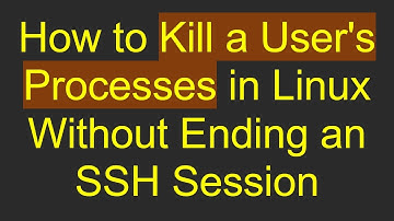 How to Kill a User