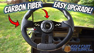 Aviator-5 Carbon Fiber Golf Cart Steering Wheel - Fits All Carts!