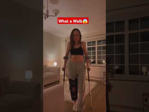 Inspiring Woman Walking with Crutches | Overcoming Challenges & Embracing Life