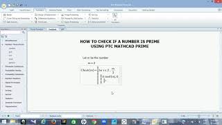 Celebrity How to check if a number is Prime using PTC Mathcad Prime Profile