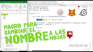 🤩 Macro para Renombrar Las Hojas en Excel 🍃