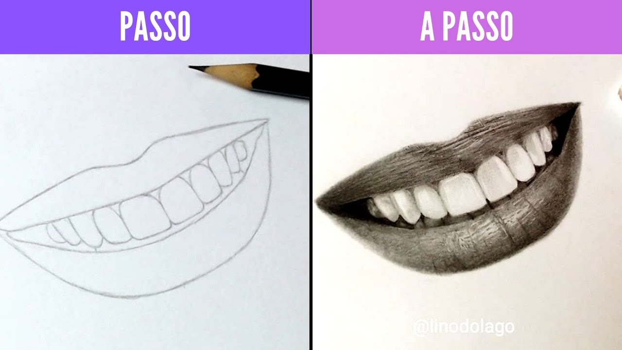 Como desenhar uma Boca Realista (passo a passo). - GD Artes