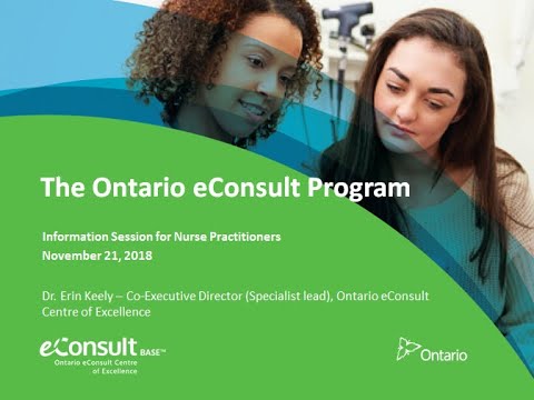 Webinar for Nurse Practitioners about the Ontario eConsult Service