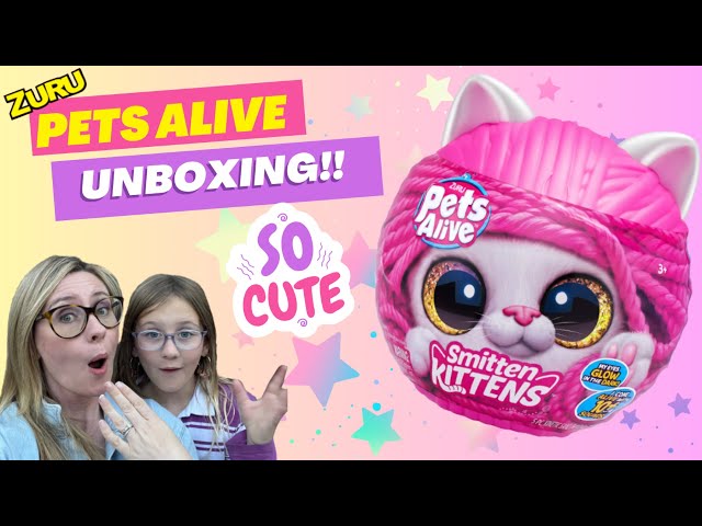 Pets Alive Smitten Kittens Surprise (Tabby Cat Ginger) by ZURU Nurture Play  Soft Toy Unboxing Adopt Interactive 10 Sounds