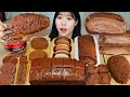 ASMR MUKBANG حلوى الشوكولاتة في متجر صغير آيس كريم خبز بالكريمة لفائف موتشي ماكرون