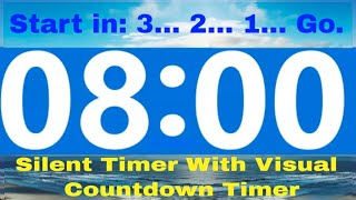 8 Minute Silent Countdown Timer No Music * NO ADS DURING TIMER * 3 Second Count Down To Start